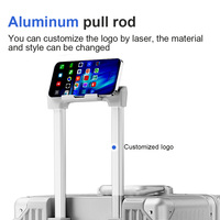 Valise de voyage à roulettes en aluminium de 24, 26, 28, 30 pouces, avec logo personnalisé, argentée, grande capacité, coque rigide imperméable