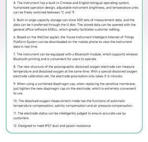 जल गुणवत्ता विश्लेषण DOA-W-PI2 लिए ब्लूटूथ के साथ ब्लूटूथ और आईट कनेक्टिविटी के साथ टचस्क्रीन भंग ऑक्सीजन मीटर - Product Image 4