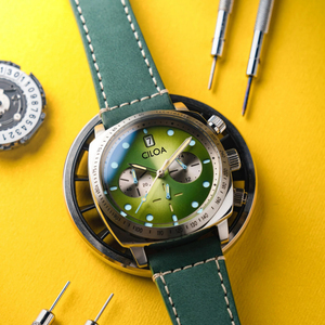 Montre ronde verte CILOA pour homme, multifonctionnelle, de haute qualité, luxueuse, personnalisable, nouveau style, montre à quartz étanche - Product Image 4