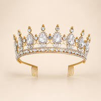 Duiyan – bijoux de cheveux polyvalents 2 en 1, style diadème avec peigne intégré, pour Halloween, fête d'anniversaire, pour femmes