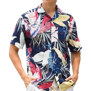 Camisas Hawaianas Tropicales Modernas para Hombre con Cuello Camisero, Camisa Floral para Vacaciones en la Playa, Camisa Casual con Estampado Floral de Manga Corta con Botones - Product Image 1