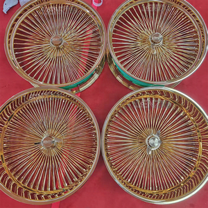 Populares Ruedas Multirradio de Aluminio con Acabado Cromado de 24/26 Pulgadas, Ruedas de Alambre Doradas de 9/10 Pulgadas de Ancho, Ruedas de Alambre de 13-28 Pulgadas - Product Image 4