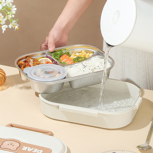 Boîtes à lunch écologiques de nouvelle conception pour emporter, en acier inoxydable 304, pour emballer les aliments, boîte à lunch pour préserver la fraîcheur - Product Image 2