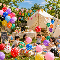 Ballons en latex ronds de 12 pouces, à pois, imprimés sur mesure, couleur mate, standard, pour décorations de fête - Vente en gros
