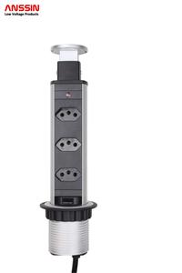 Prise de courant Pop up standard brésilienne avec 3 prises et prise de table électrique de charge USB Torre de Tomada - Product Image 2