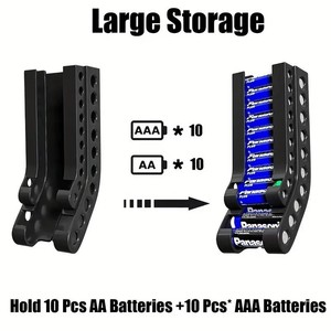 Wall Mounted Battery Storage Rack For Aa Aaa Batteries Size 5 And 7 Black Storage Holder Living Room Organization - Product Image 5