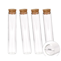 Botol Kaca 15ml Mini Bulat dengan Tutup Gabus dan Desain Cetak Sablon untuk Permen, Hadiah, Makanan Hewan Peliharaan, Gula, Kue Kering, Jelly, Pernikahan, Ulang Tahun