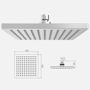 Luxury Square Rainfall <strong>Shower</strong> <strong>Head</strong> Bathroom Faucet Accessories <strong>Sprayer</strong> - Product Image 6