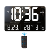 Reloj de pared de oficina para ancianos con pantalla de Fuente Grande Alarmas semanales programables con modo nocturno DST automático