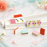 Jeu de Mahjong Américain Personnalisé en Acrylique 2/3/4 Couches, Couleurs Macaron Pastel, pour Loisirs Familiaux et Cadeaux de Fête