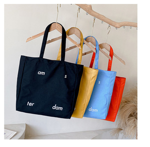 Borsa a tracolla in tela di cotone pesante personalizzata di grandi dimensioni con lettere di alta qualità stampate - Product Image 2