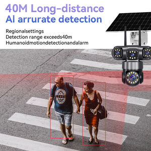 2025 Vente chaude 8MP <span class=keywords><strong>360</strong></span> Caméra de sécurité domestique sans fil WiFi/4G à énergie solaire avec capteur CMOS à trois objectifs pour la surveillance extérieure - Product Image 2