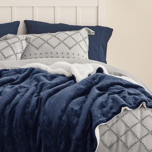 Plaid en flanelle et polaire Sherpa double couche, réversible, doux et confortable, 2 plis, uni, portable, 100% coton, avec logo personnalisé, fabriqué en Chine - Product Image 3