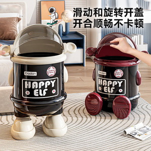 Happy Elf Kitchen Trash Can Double <b>Bin</b> Sliding Lid Thickened Indoor Use - Product Image 3