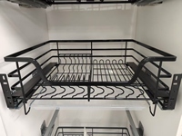 Panier de tiroir pour armoire de cuisine, organisateur coulissant à fermeture amortie, support intégré pour vaisselle et bols, direct usine
