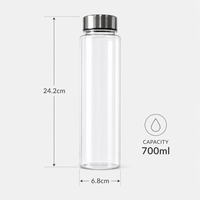 Botella de Agua Tritan al por Mayor de Fábrica, Botella Mezcladora de Proteínas de Plástico de 700 ml con Logotipo Personalizado para Gimnasio, Fitness, Deportes, OEM