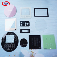 Round Polished Edge Tempered Glass 2mm-4mm AG Anti-glare Custom Button Icon Smart Home Panel OEM Factory