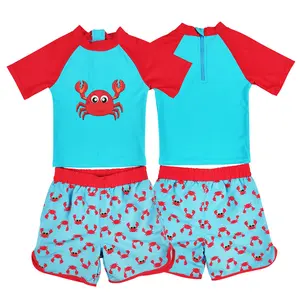 2023 Swimwear fashion Bikini & Beachwear Boys Crab Printed Swimwear Beachwear Swim Trunk Two Piece Swimsuit Bathing Suit