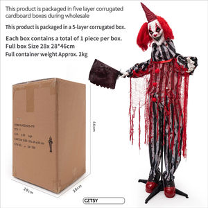Estatua de Payaso Brillante Activada por Movimiento con Cuchillo de <span class=keywords><strong>Carnicero</strong></span>, Decoración Aterradora para Casa Embrujada de <span class=keywords><strong>Halloween</strong></span> - Product Image 4