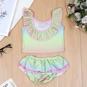 Toddler Girl Children Clothes Summer Kids Boutique Ruffle Swimming Wear Clothes