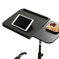 Table d'ordinateur portable pliable en métal avec surface en bois, hauteur réglable, station de travail mobile pour la maison et le bureau