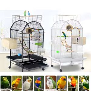 Gabbia Grande per Uccelli Voliera Speciale in Filo Metallico per Pappagalli, Casetta per Animali Domestici, Gabbia Rinforzata Integrata Anti-morso per Allevamento di Uccelli - Product Image 6