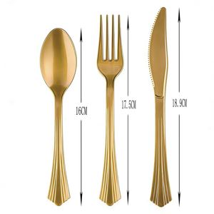 Juego de Platos, Vasos y Servilletas Desechables con Estampado Dorado X103, Vajilla para Fiestas, Artículos para Fiestas - Product Image 4
