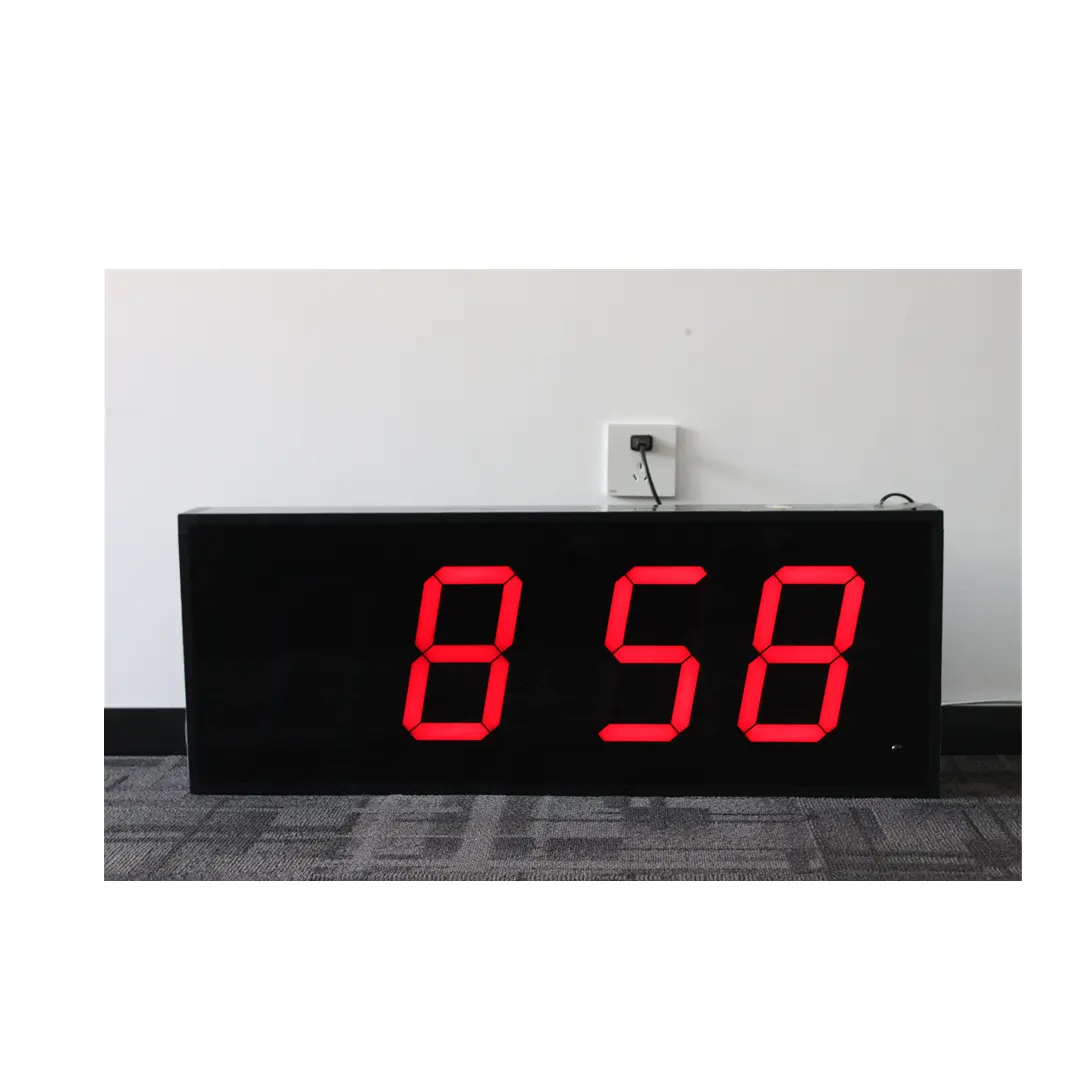 SHUTAI Wireless Network Huge 8'' Inch Large Big Oversize NTP 4 Digital LED Synchronous Wall Mounted Clock