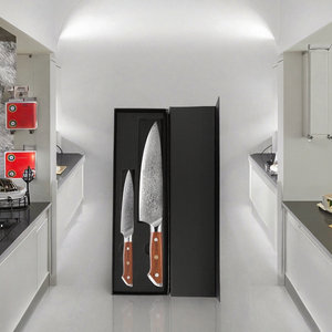 Juego de Cuchillos de Cocina N M Damascus con Mango de Caoba, Acabado de Alto Brillo, Ecológico, Incluye Cuchillo de Chef, Nakiri y para Deshuesar - Product Image 3