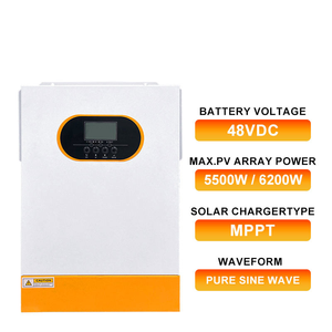 อินเวอร์เตอร์พลังงานแสงอาทิตย์แบบไฮบริด48V 6.2KW 5.5KW เฟสเดียว220V/230V เปิด/ปิดกริดคลื่นไซน์บริสุทธิ์ไฮบริดอินเวอร์เตอร์พลังงานแสงอาทิตย์ - Product Image 2