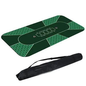 Manufacturer Factory Made in China 180*90cm Hot Sale Gambling Entertainment Portable Green Felt Poker Table Mat For Texas Holden