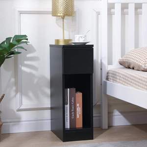 DU'S Modern Solid Wood <strong>Bedside</strong> <strong>Table</strong>, Ultra-<strong>thin</strong> and Upright, with Storage Space, Suitable for Various Scenarios - Product Image 1