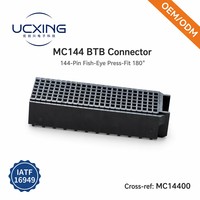 Conector BTB de 144 Pines, 180 Grados, Tipo Ojo de Pez, Adaptador Macho de Encaje a Presión, Carcasa de Aleación de Cobre LCP, 12V 1.5A, Servidor de Alta Velocidad