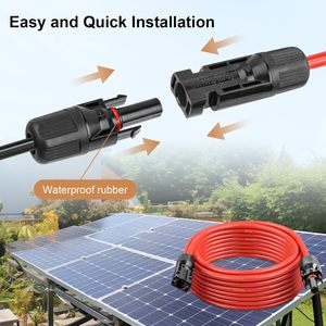 Năng lượng mặt trời bảng điều chỉnh Cáp PV nối dây 2.5mm2 4mm2 6mm2 với kết nối màu đen 10 AWG năng lượng mặt trời cáp mở rộng - Product Image 5
