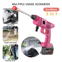 Langyue A2001 DIY Brushless Cordless High Pressure Wash Gun dengan Baterai Lithium Portabel Isi Ulang untuk Mencuci Mobil
