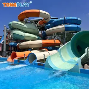 도매 나선형 터널 워터 파크 워터 슬라이드 유리 섬유 슬라이드 야외 물 놀이터 수영장 놀이터 장비