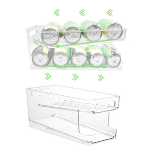 2Layer Automatic Rolling Beverage Soda Can Storage Organizer,plastic Dispenser Boxes For Refrigerator,stackable Can Drink Holder