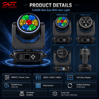 Projecteur à tête mobile LED RGBW 7x40W de haute qualité, effet faisceau 'Bee Eyes', avec coloration CTO et contrôle sans fil DMX512 pour discothèque