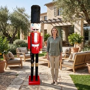 <span class=keywords><strong>Casse</strong></span>-<span class=keywords><strong>noisette</strong></span> géant en <span class=keywords><strong>bois</strong></span> de 180 cm (6 pieds) noir et bleu, statue de soldat de Noël pour décoration extérieure de centres commerciaux - Product Image 2