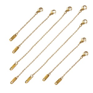Cadena de Extensión con Cierre de Langosta |   Extensor de Etiqueta de Acero Inoxidable con Baño de Oro PVD de 18K para Pulseras y Collares, Ideal para Creación de Joyería DIY - Product Image 5
