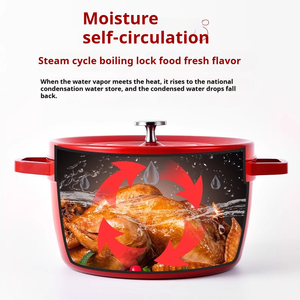 Cuisinière à induction rouge de 10/20/22/24/26/<span class=keywords><strong>28</strong></span>/32/40 <span class=keywords><strong>cm</strong></span> avec logo personnalisé en gros poê<span class=keywords><strong>le</strong></span> antiadhésive casserole à soupe émaillée en <span class=keywords><strong>fonte</strong></span> avec couvercle - Product Image 3