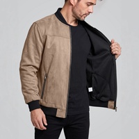 Blouson Bomber Homme en Polyester/Spandex Couleur Unie Zippé Col Baseball Vintage Manches Longues Style Punk Automne Patchwork Polyester