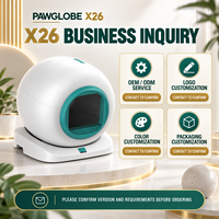 Bac à litière automatique pour chats X26 pour chats de 1 à 8 kg, autonettoyant avec contrôle par application, reconnaissance multi-chats et tambour lavable à ions argentés