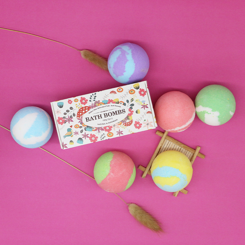 Высококачественные разноцветные богатые Бомбочки для ванны ручной работы 90 г * 2 шт., подарочный набор