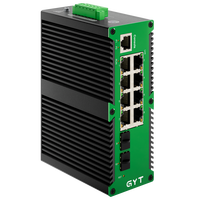 Switch Ethernet Gigabit industriel géré à 8 ports avec 2 emplacements SFP, gestion de réseau L2+, large plage de température