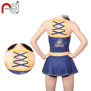 最新デザインキッズ応援コスチュームラインストーン昇華トレーニングギアカスタム応援練習服 - Product Image 3