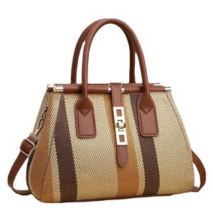Bolso de Mano de Lona de Alta Calidad con Contraste de Color para Mujer, Bolso Cruzado de un Solo Hombro, Bolsos de Mano para la Universidad - Product Image 1