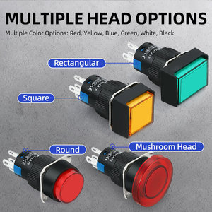 16 mét không thấm nước <span class=keywords><strong>pushbutton</strong></span> chuyển IP54 IP65 nhựa với màu đỏ màu xanh lá cây màu xanh trắng đen push button Thiết bị chuyển mạch cho điều khiển điện - Product Image 3
