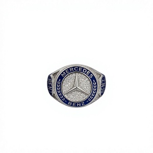 Bague en argent 925 Mercedes, sertie de cristaux et strass, classique, unisexe, tendance, bijoux de mariage et de fiançailles chrétiens - Product Image 1