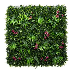 Mur végétal artificiel personnalisé, mur de fleurs artificielles, plantes vertes artificielles en plastique, mur de fond pour centre commercial - Product Image 6